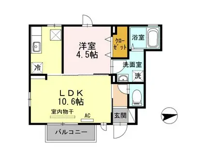 アプレシア(1LDK/1階)の間取り写真