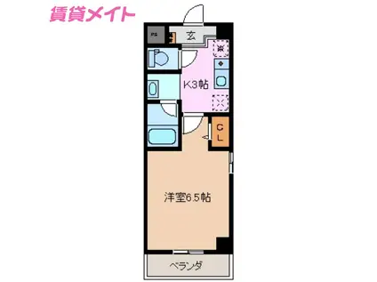 ベルサーヤ(1K/2階)の間取り写真