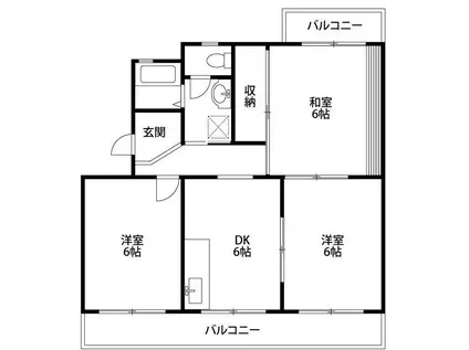 プライムハイツA(3DK/2階)の間取り写真