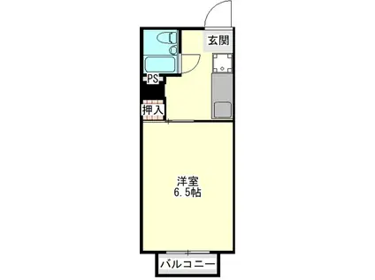 コーポカステリヤ(1K/1階)の間取り写真