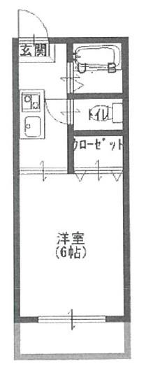 シングルハイツ若宮(1K/1階)の間取り写真