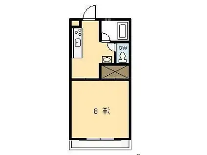 ピュアコート清武(1K/4階)の間取り写真