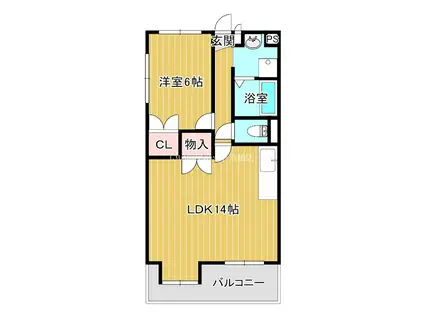 ブランドールMIII(1LDK/5階)の間取り写真