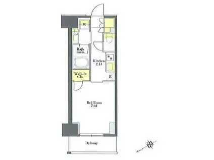 プライムメゾン浅草橋(1K/7階)の間取り写真