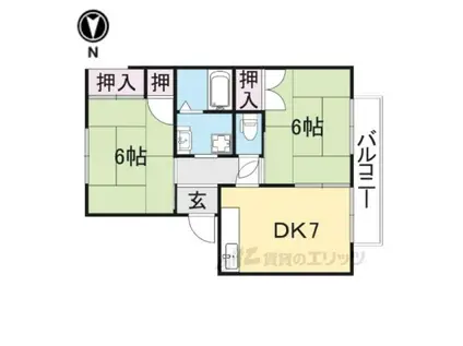 ヴィラージュ堀川(2DK/2階)の間取り写真