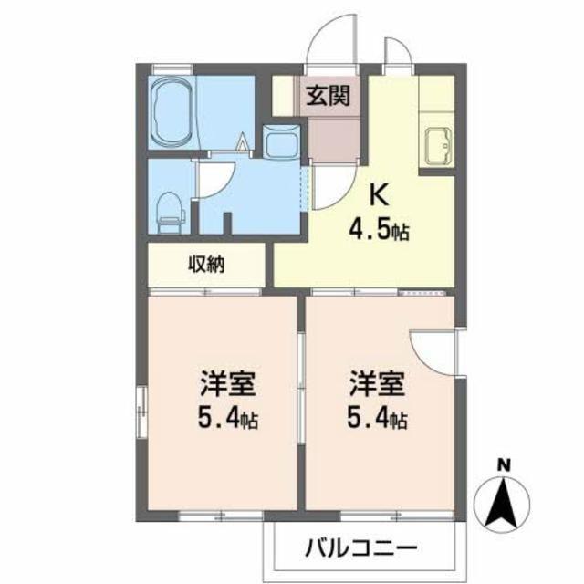 エスメラード C(2K/2階)の間取り写真