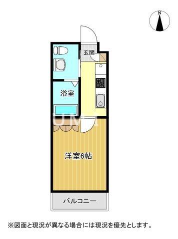 BLUE.RESIDENCE浜(1K/2階)の間取り写真