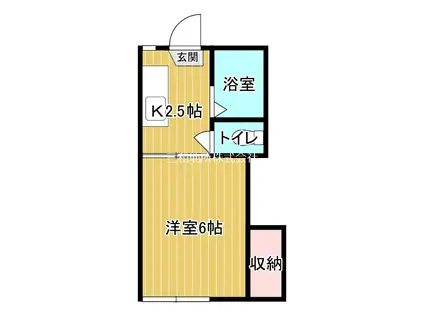 藤野ハイツB(1K/2階)の間取り写真