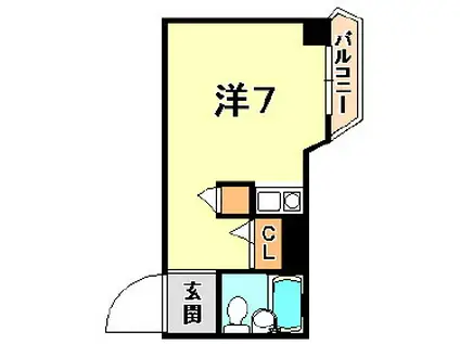 コスモプラザ三宮(ワンルーム/7階)の間取り写真