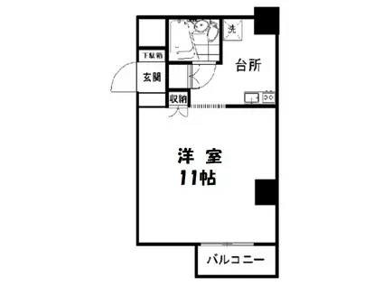ヴェルドミール万代(1K/11階)の間取り写真