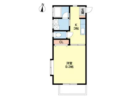 モンテ・エスポワール田中町(1K/1階)の間取り写真