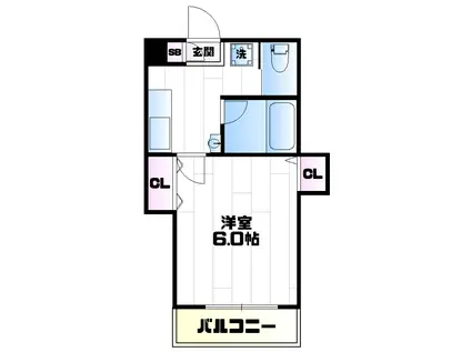 ヒルズ国立15(1K/2階)の間取り写真