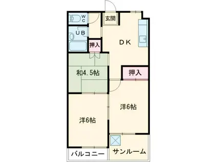 京鴨ビル(3DK/2階)の間取り写真