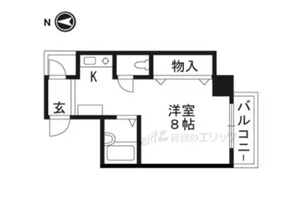 第二華岡マンション(ワンルーム/2階)の間取り写真