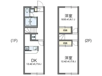 レオパレス青葉(2DK/1階)の間取り写真
