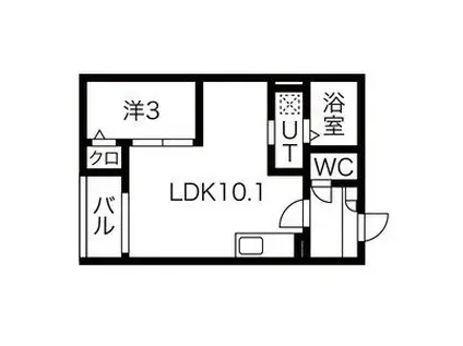 JACK SHINKAII(1LDK/3階)の間取り写真