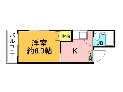 ULTIMATE ONE BLDG宇品(ワンルーム/2階)の間取り写真