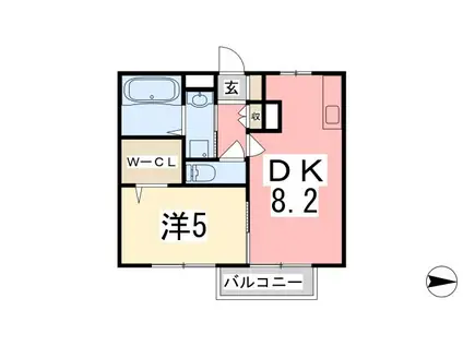 アーバンプラザI号館(1DK/2階)の間取り写真