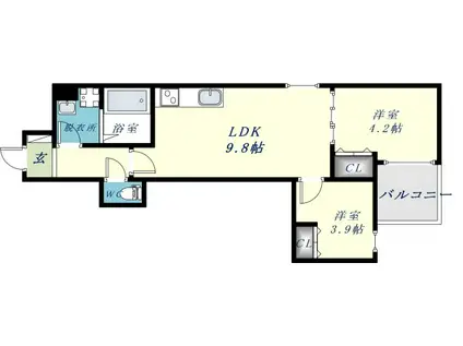 D PORTA PACE(2LDK/2階)の間取り写真