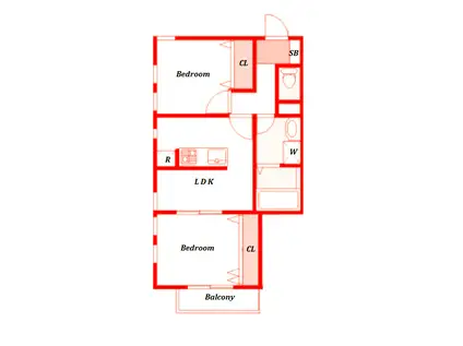 トレジャー山手(2LDK/1階)の間取り写真