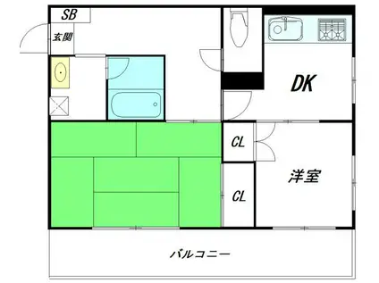 サンパレス西品川(2DK/3階)の間取り写真