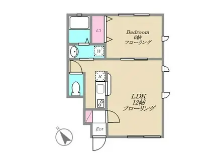 リースランド小金井(1LDK/1階)の間取り写真