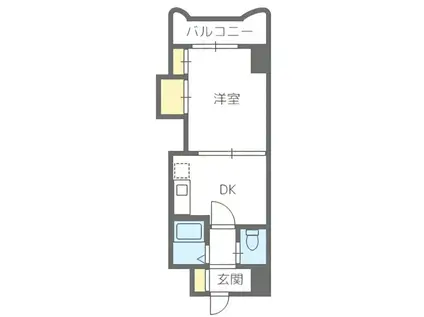 エンドレス三井南5条I(1DK/9階)の間取り写真