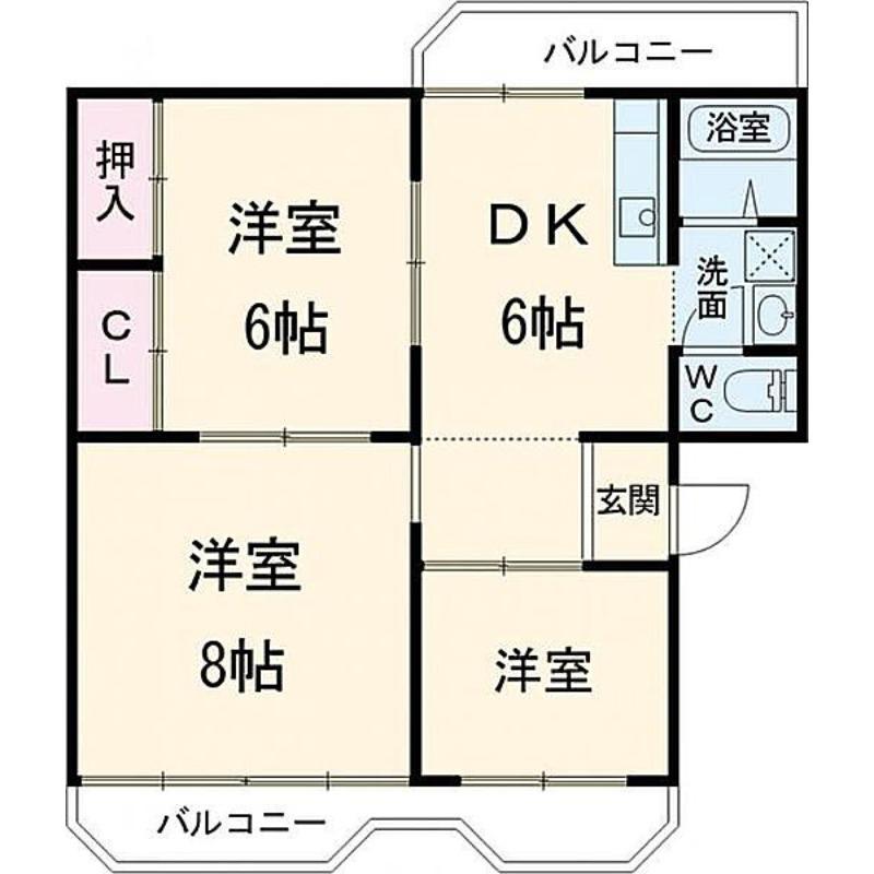 増田ハイツ(3DK/2階)の間取り写真