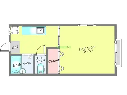 パレス植木R(1K/2階)の間取り写真