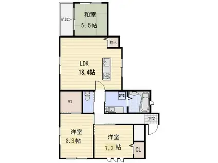 T-ステージ(3LDK/3階)の間取り写真
