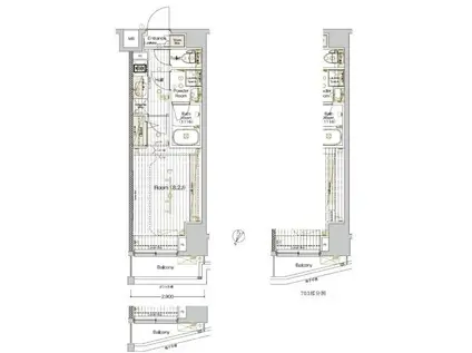 ブライズ雪谷大塚(1K/2階)の間取り写真