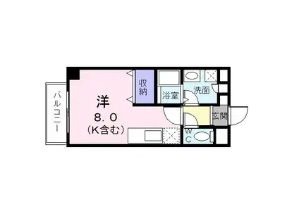 J3コート(ワンルーム/8階)の間取り写真