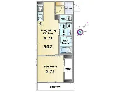 マスターグレイス穴川(1LDK/3階)の間取り写真