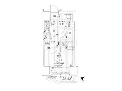 ル・リオン両国参番館(1K/5階)の間取り写真