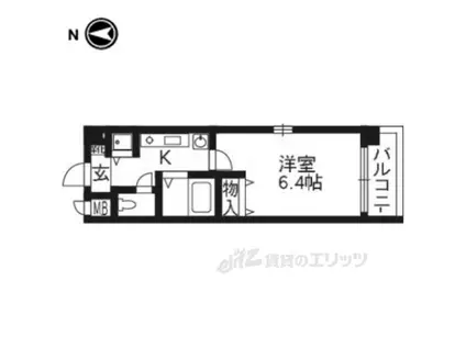 エイペックス京都御所北Ⅰ(1K/3階)の間取り写真