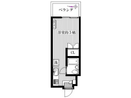 ガーデンヒルズ川口(ワンルーム/2階)の間取り写真