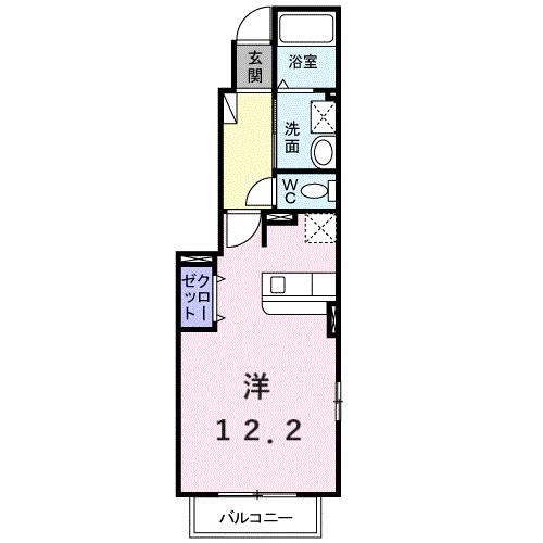 マーガレット(ワンルーム/1階)の間取り写真