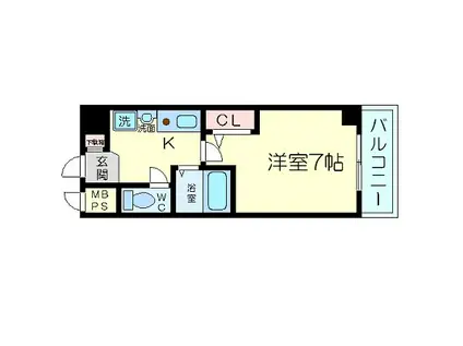 エスリード南森町駅前(1K/2階)の間取り写真