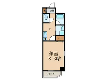 ロージュマン中曽根(1K/1階)の間取り写真