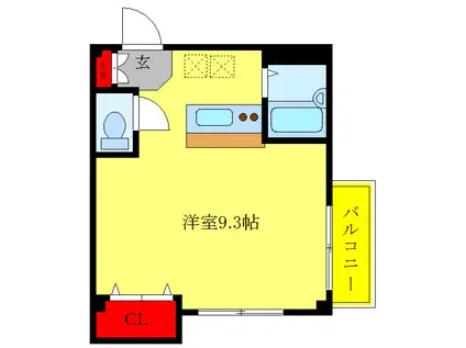 カミングホーム2番館(ワンルーム/2階)の間取り写真