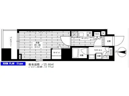 ステージグランデ菊川(1K/4階)の間取り写真