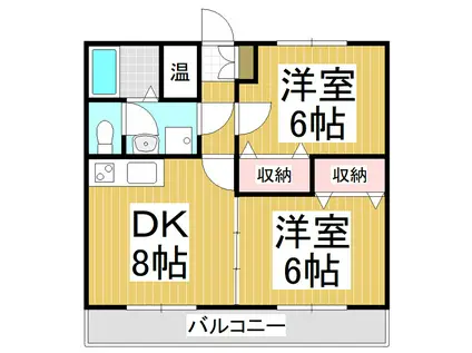 ビバーズマンションKATOH(2DK/2階)の間取り写真