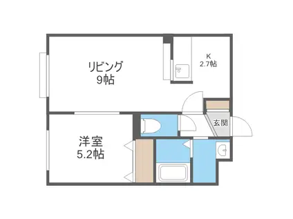 VOLONTE (1LDK/4階)の間取り写真