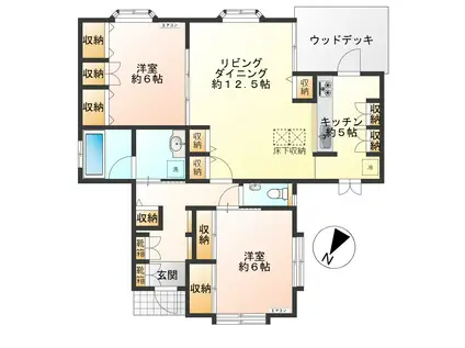 カーサベッラ(2LDK/1階)の間取り写真