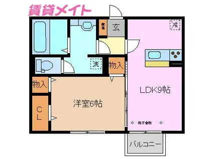 レスピーユ(1LDK/2階)の間取り写真