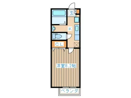 ソレイユパルクX番館(1K/1階)の間取り写真