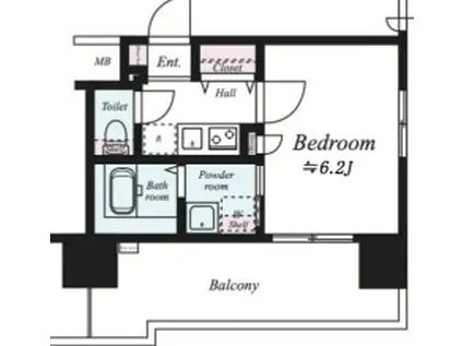 LUXE難波イースト(1K/4階)の間取り写真