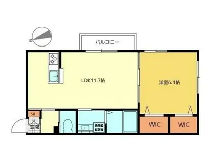 LUFT中野坂上(1LDK/2階)の間取り写真