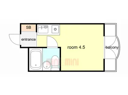 ピュア83(ワンルーム/4階)の間取り写真