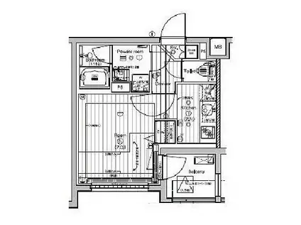 PREMIUM CUBE 新宿中井(1K/4階)の間取り写真